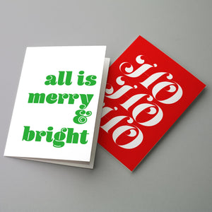 24 Modern Colorful Christmas Cards in 12 Bright Holiday Designs + Envelopes