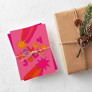 24 Hot Pink Christmas Cards in 12 Fun Designs + Envelopes
