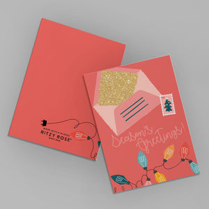 24 Dreaming of Pink Christmas Cards in 6 Modern Boho Illustrations + Envelopes