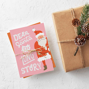 24 Retro Naughty Santa Christmas Cards in 2 Colorful Illustrations + Envelopes