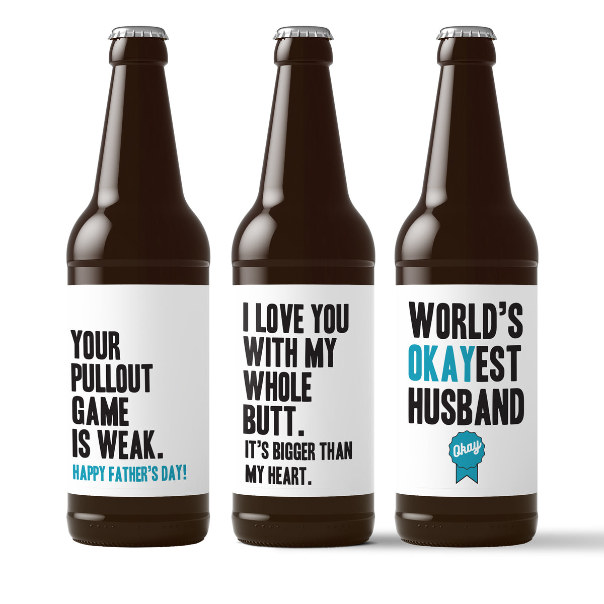 Naughty Father's Day Beer Labels, Pack of 6