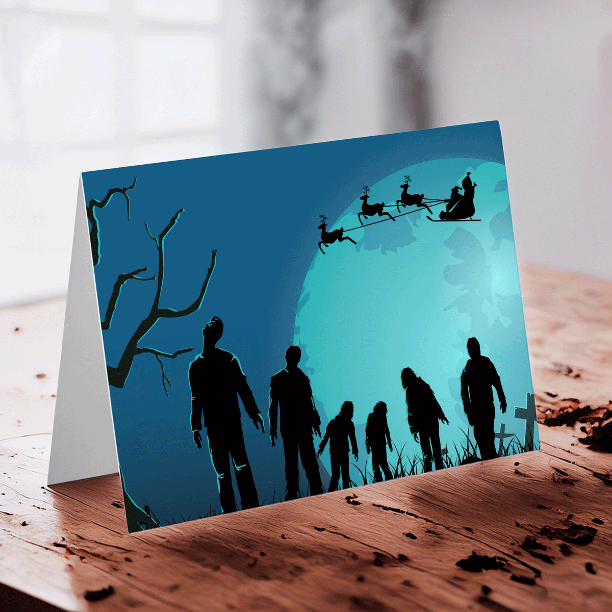 Zombie Christmas Greeting Cards, Set of 24