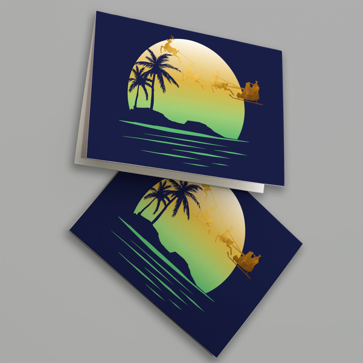 Tropical Beach Christmas Cards, Set of 24