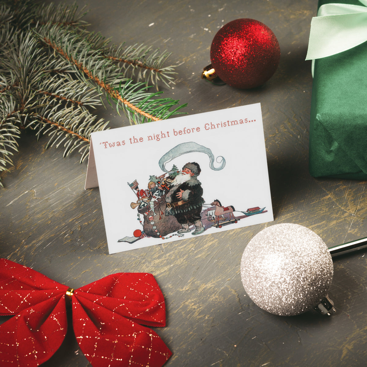 Christmas cards in four phrases: Warmest Christmas Wishes, Feelin' Holly & Jolly, Christmas Blessings.