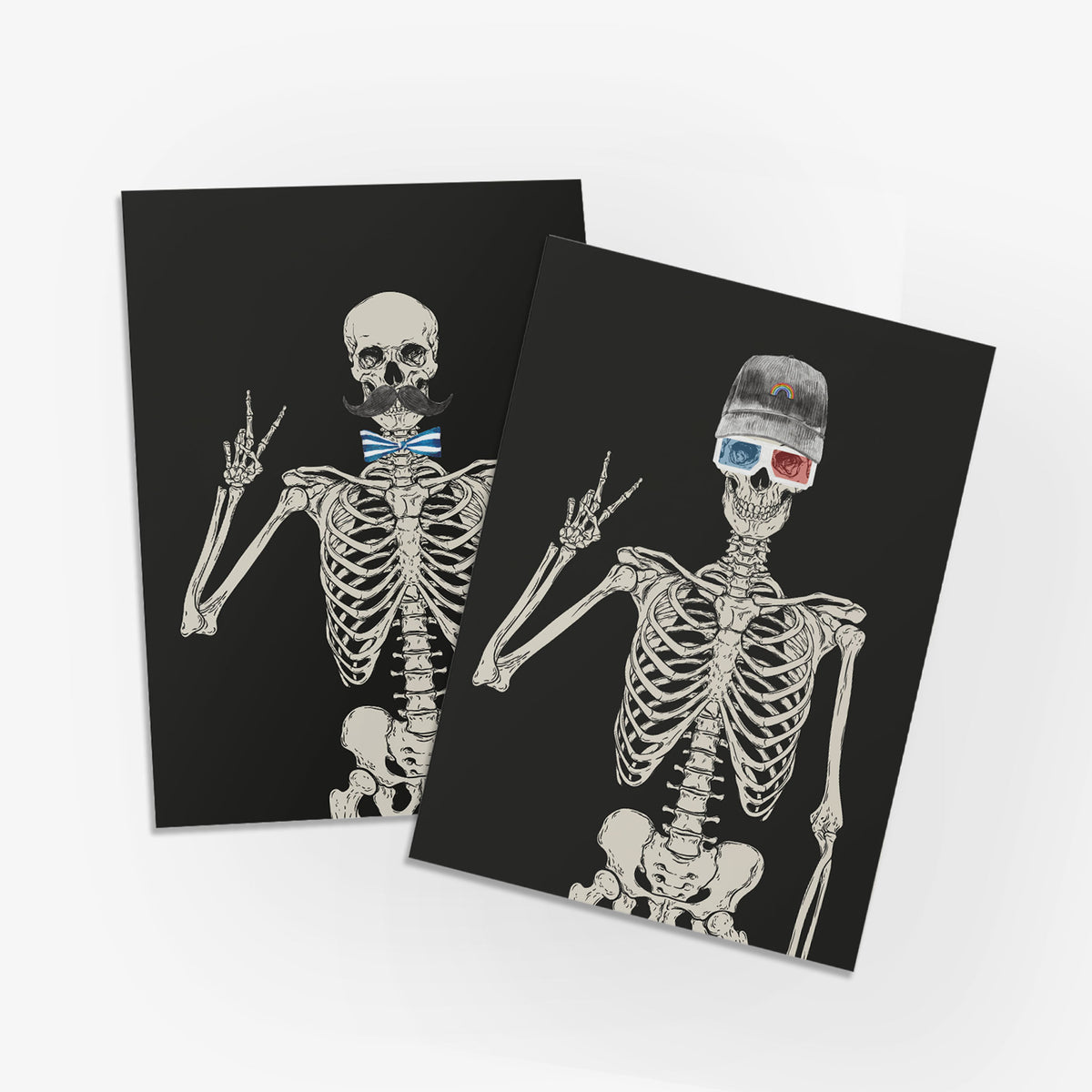 Skeleton Greeting Cards, Set of 24