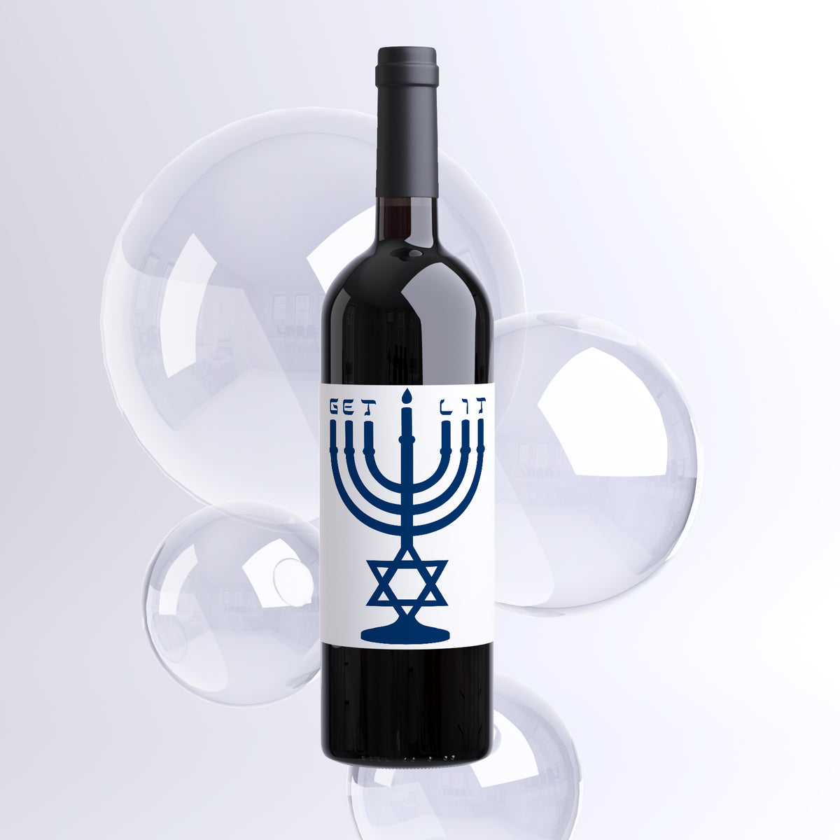 Hanukkah Wine Labels, Pack of 4