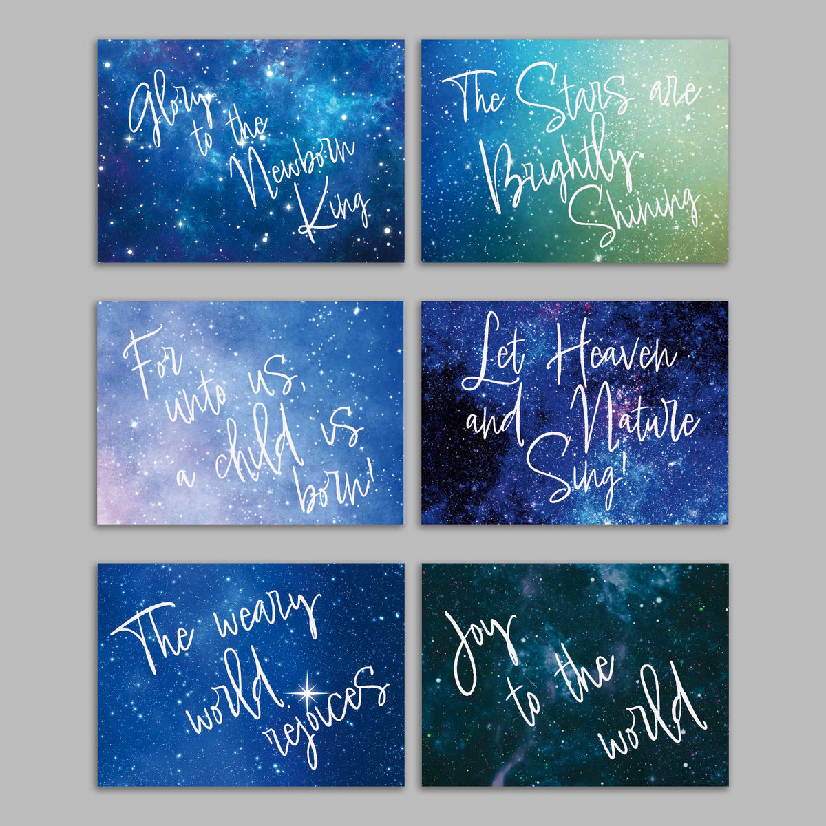 Religious Lyric Christmas Greeting Cards, Set of 24