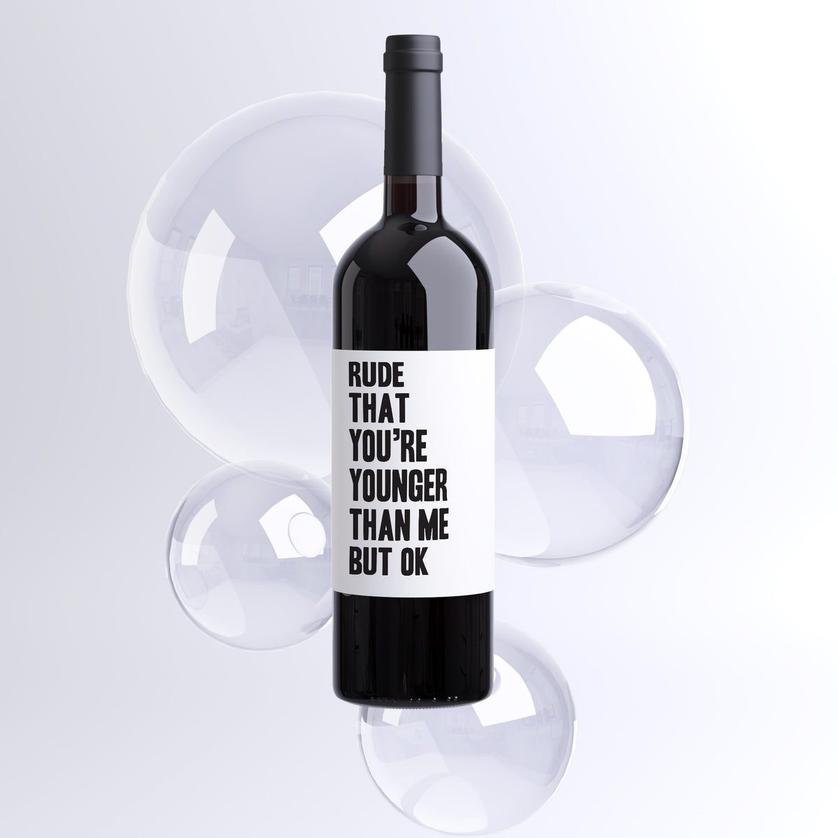 Younger Than Me Birthday Wine Label and Card