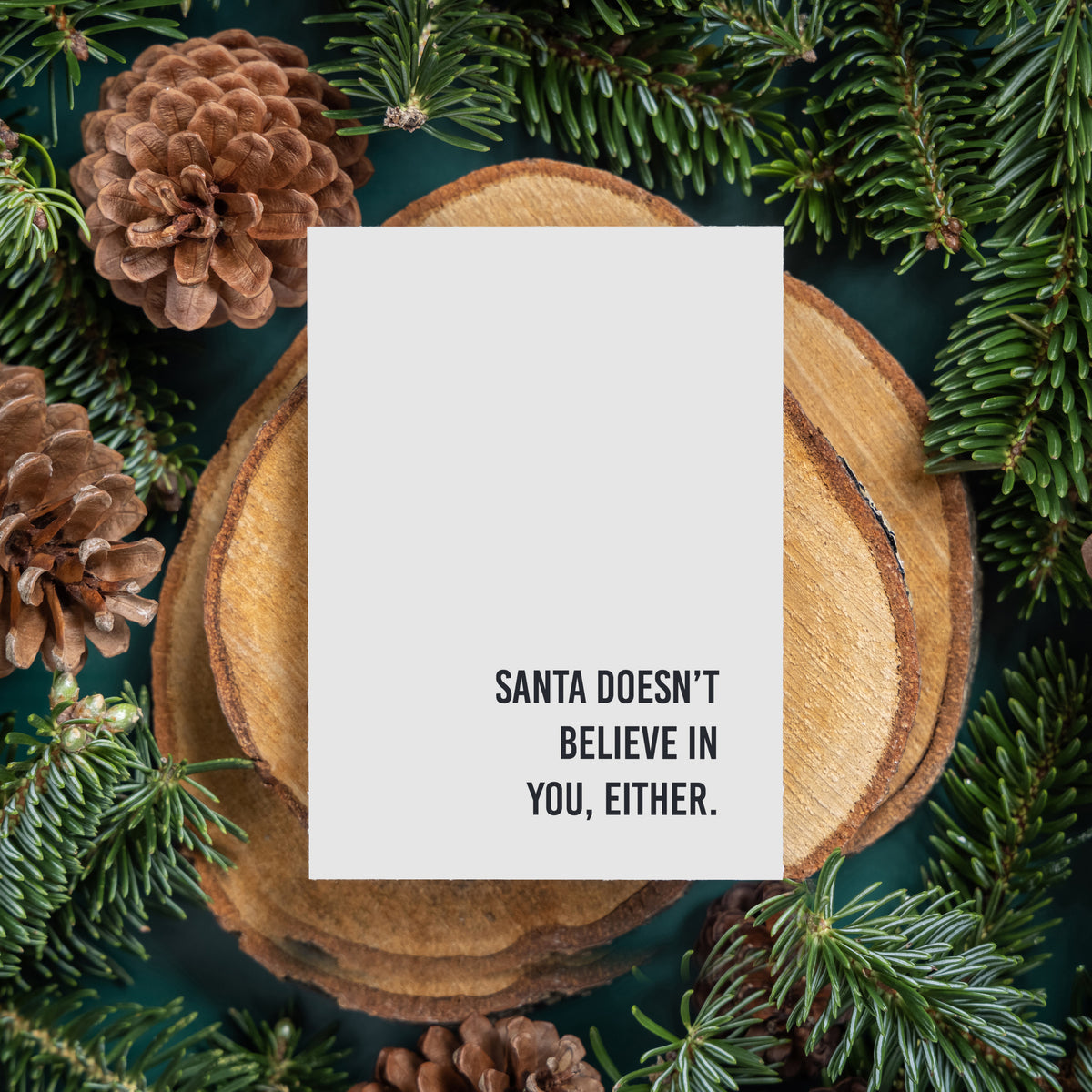 Christmas card set, 24 cards total, 12 designs including phrases like "HO HO NO" and "MERRY FUCKING CHRISTMAS."