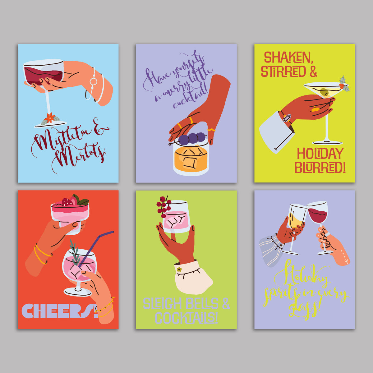 Holiday Spirits Christmas Cards, Set of 24