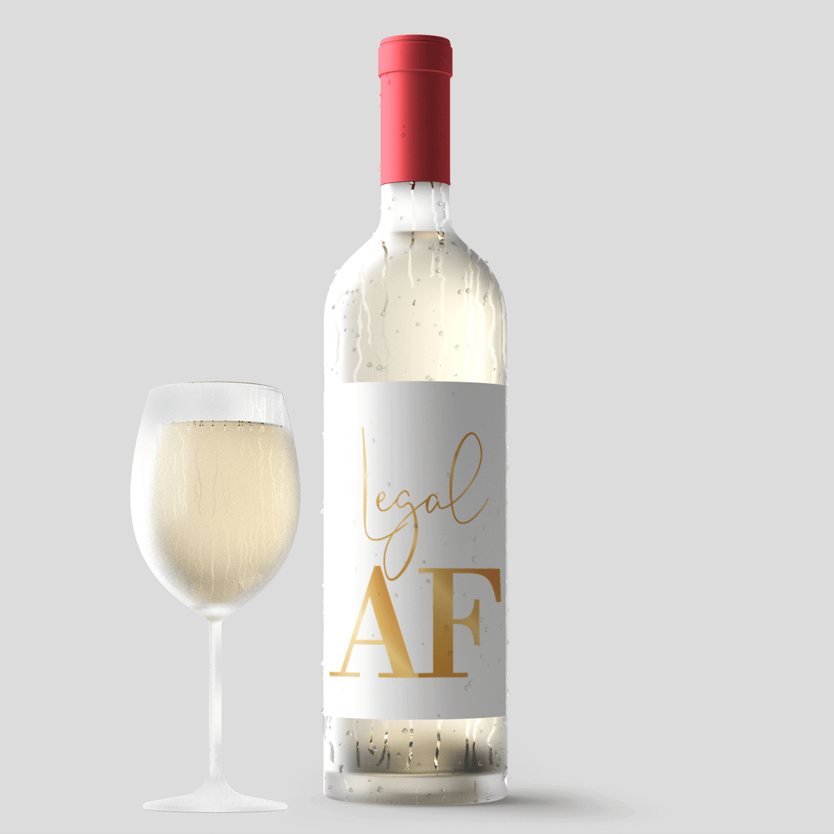Gold Balloon 21st Birthday Wine Labels, Pack of 4