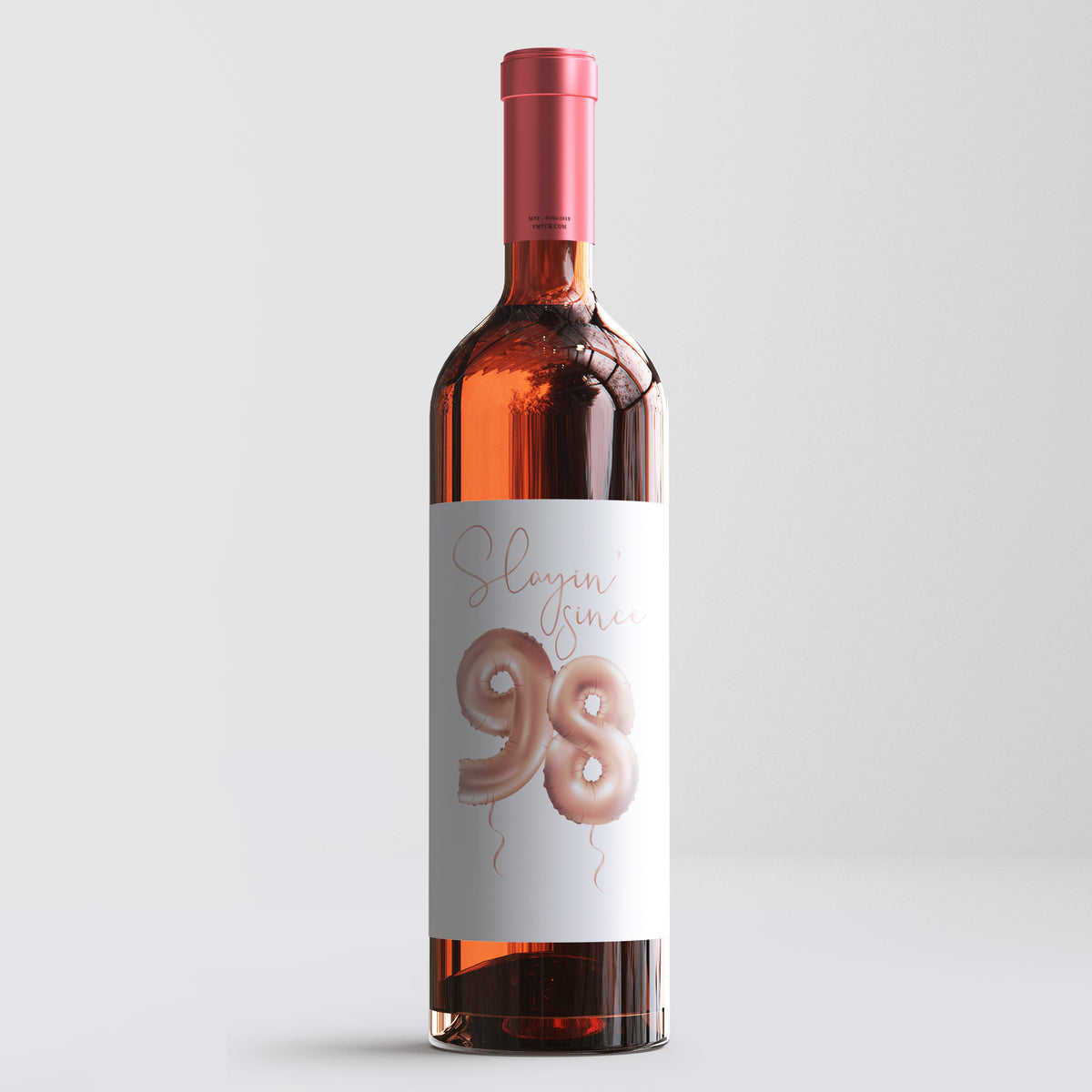 Rose Gold Balloon 25th Birthday Wine Labels, Pack of 4