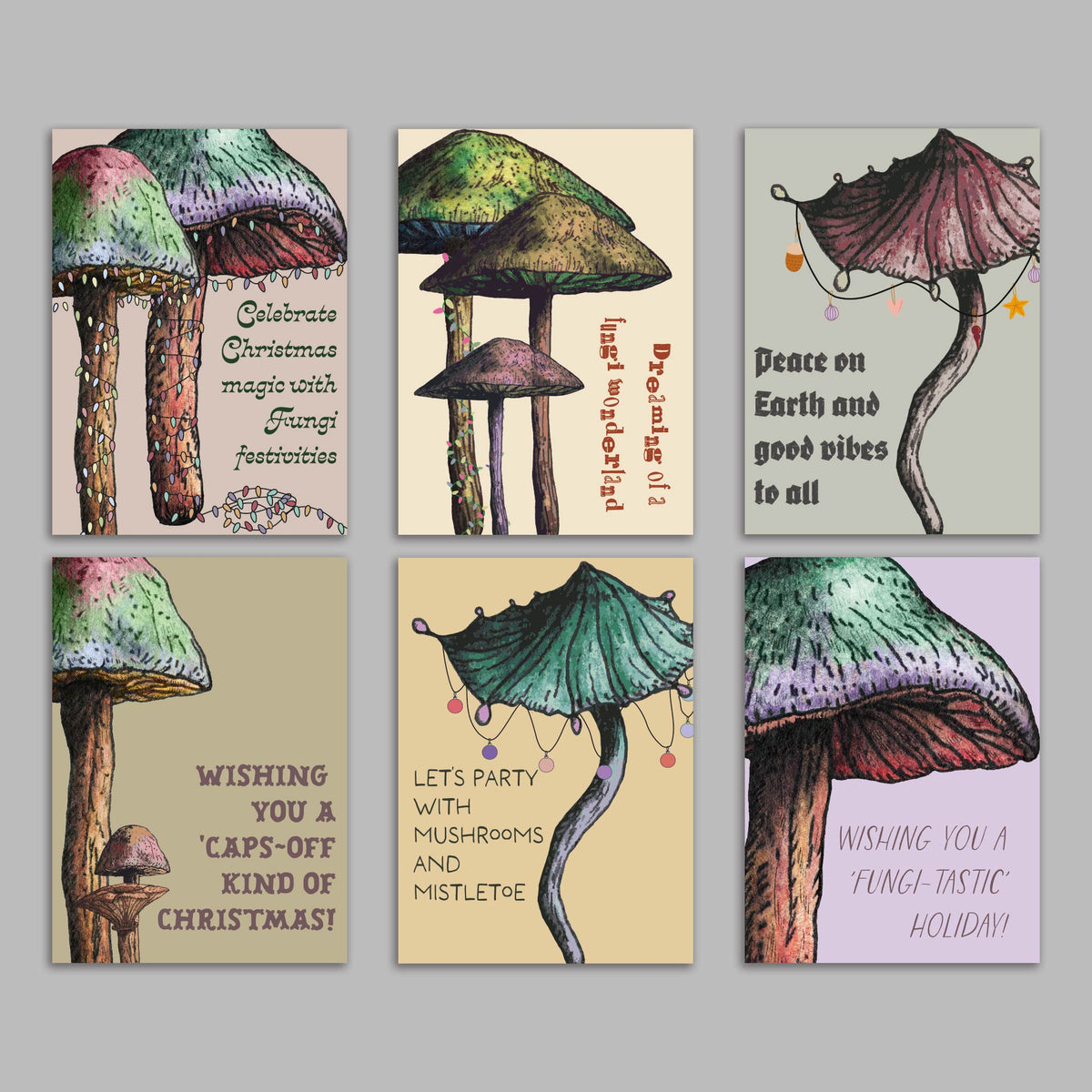 Magical Mushroom Greeting Cards, Set of 24
