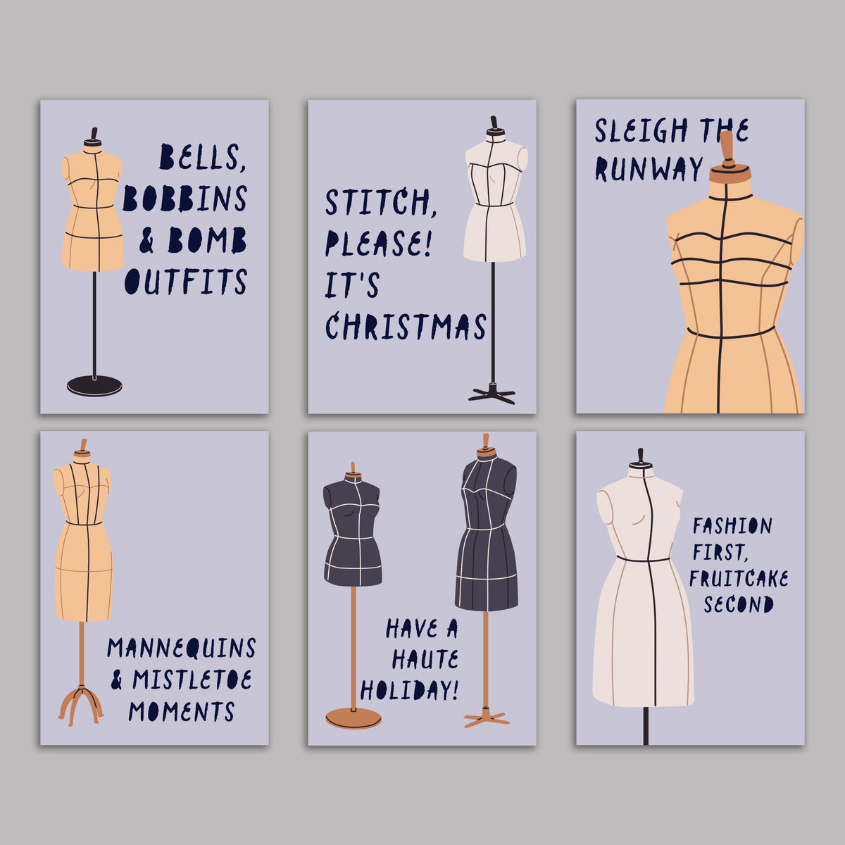Fashion Designer Christmas Cards, Set of 24