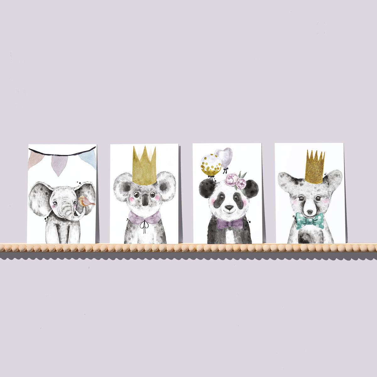 Baby Animal Greeting Cards, Set of 24