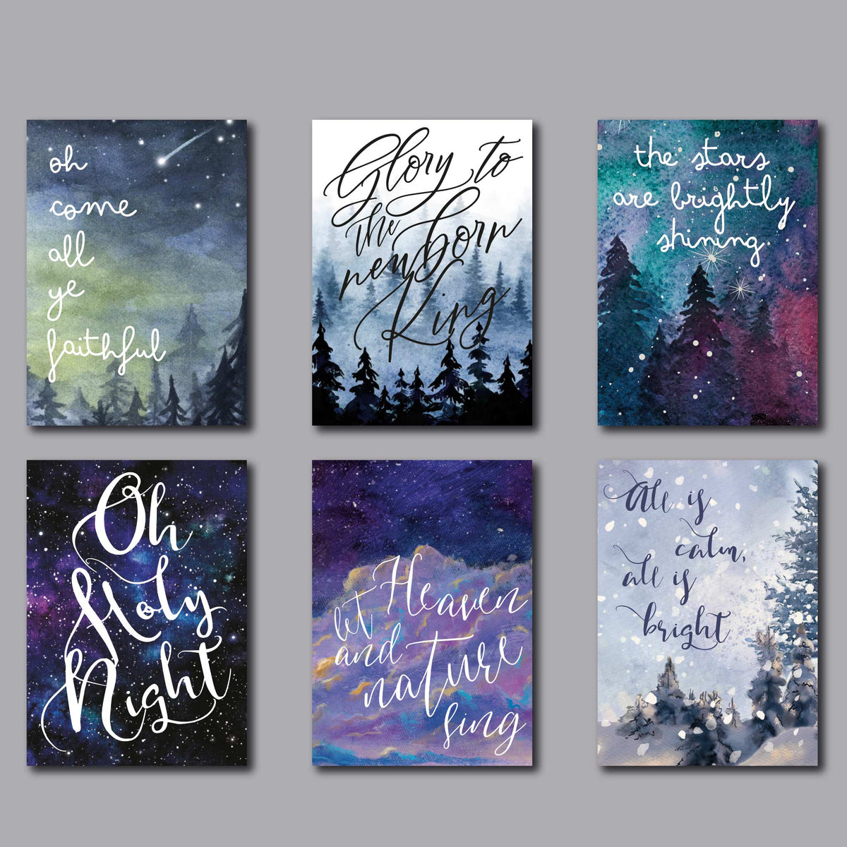 Religious Christmas Greeting Cards, Set of 24