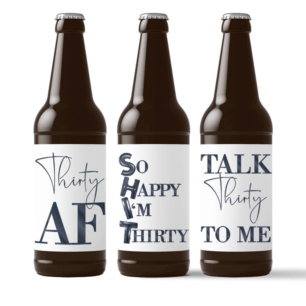 Black Balloon Dirty 30 Beer Labels, Pack of 6