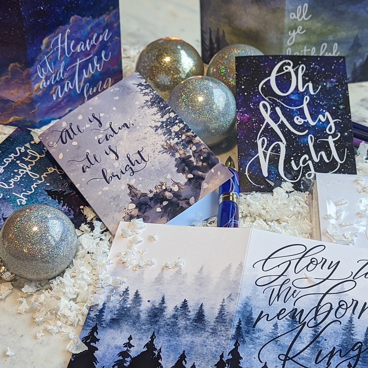 Religious Christmas Greeting Cards, Set of 24
