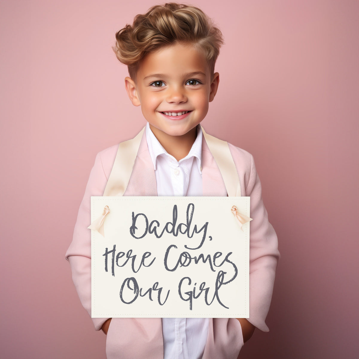 Daddy Here Comes Our Girl Sign
