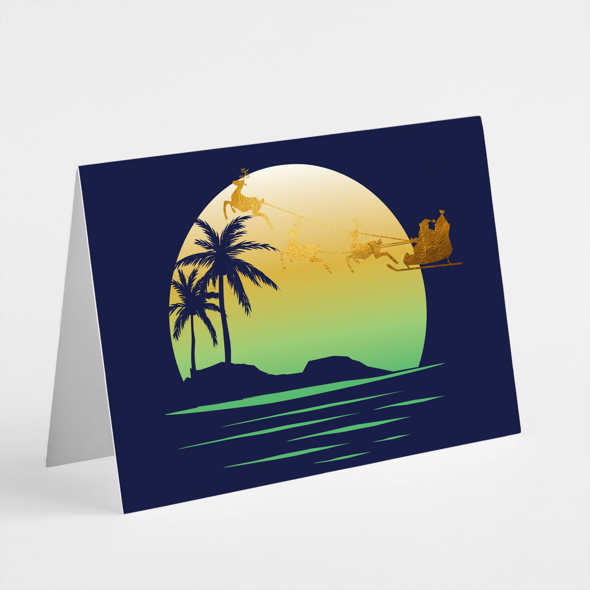 Tropical Beach Christmas Cards, Set of 24