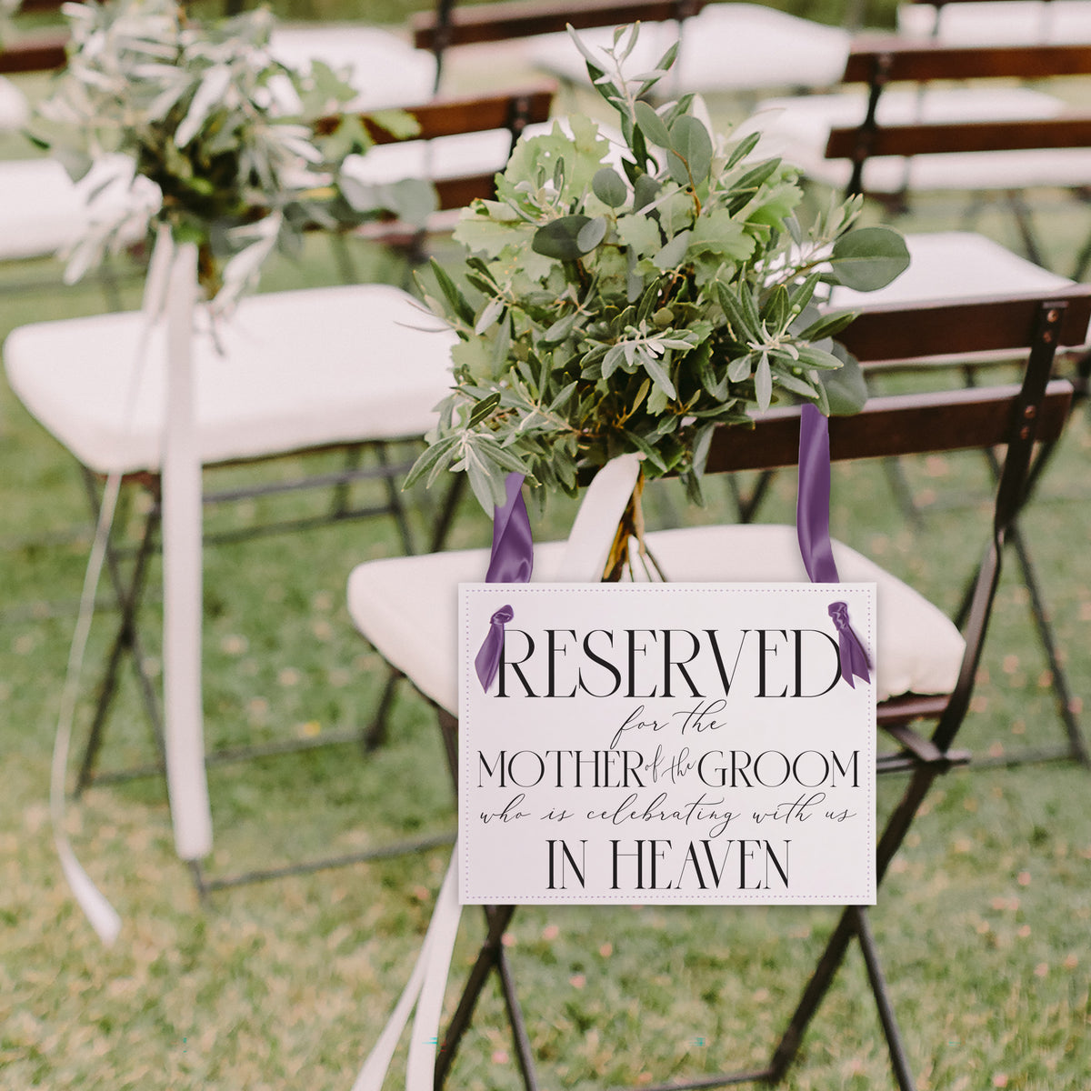 Memorial Chair Sign for Mother of the Groom