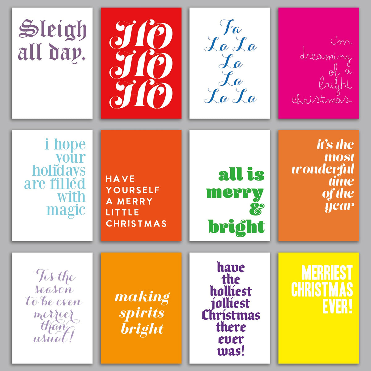 Modern Christmas Cards, Set of 24