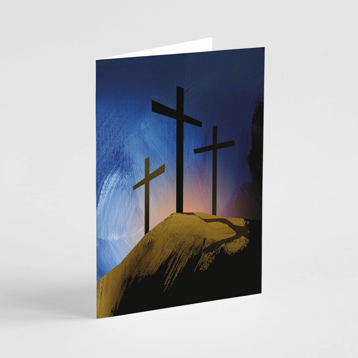 Three Crosses Greeting Cards, Set of 12