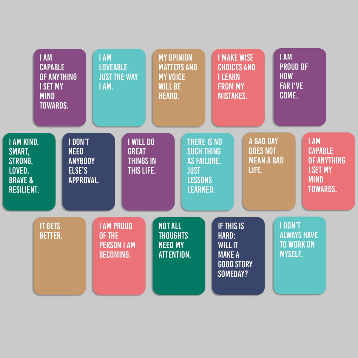 Empowerment Affirmation Cards for Teens, Deck of 16