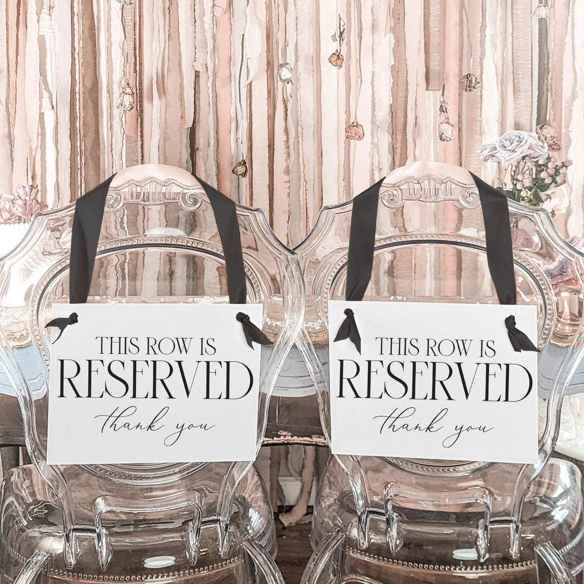 Reserved Row Chair Signs, Set of 2