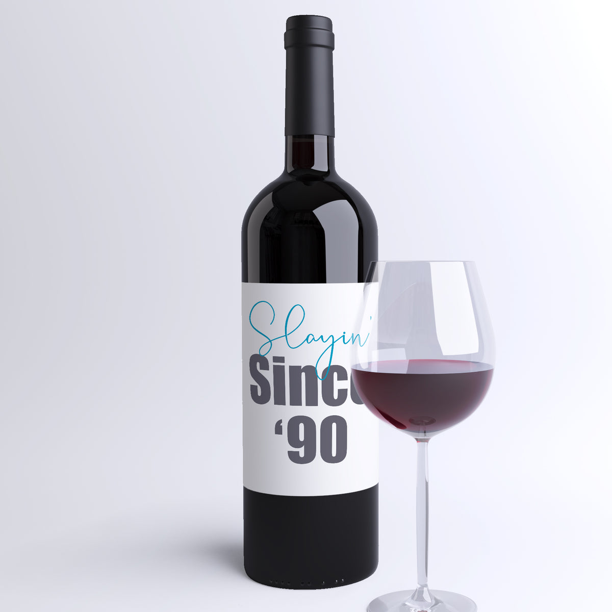 Slayin' Since '89 30th Birthday Wine Labels, Pack of 4