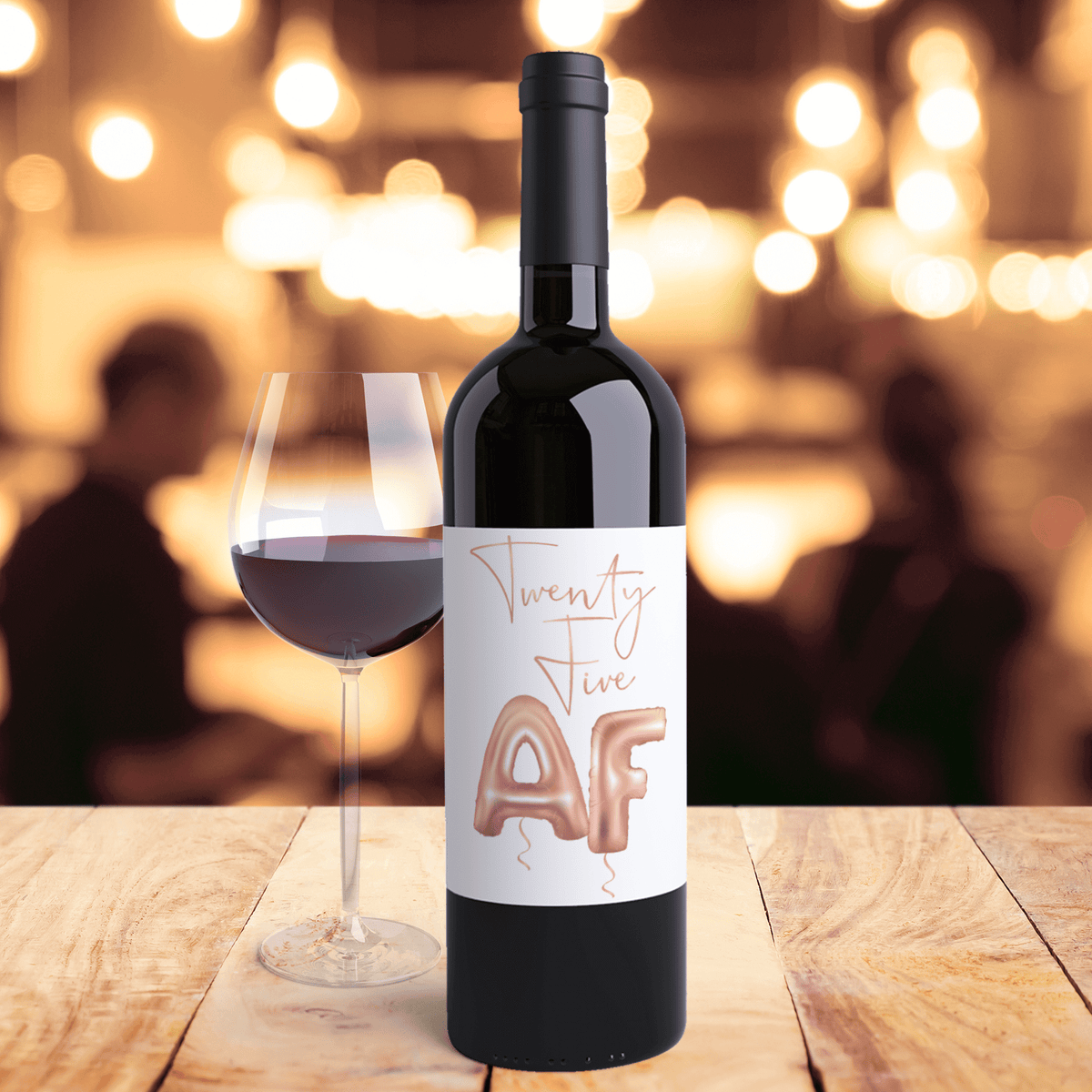 25th Birthday Wine Labels, Pack of 4