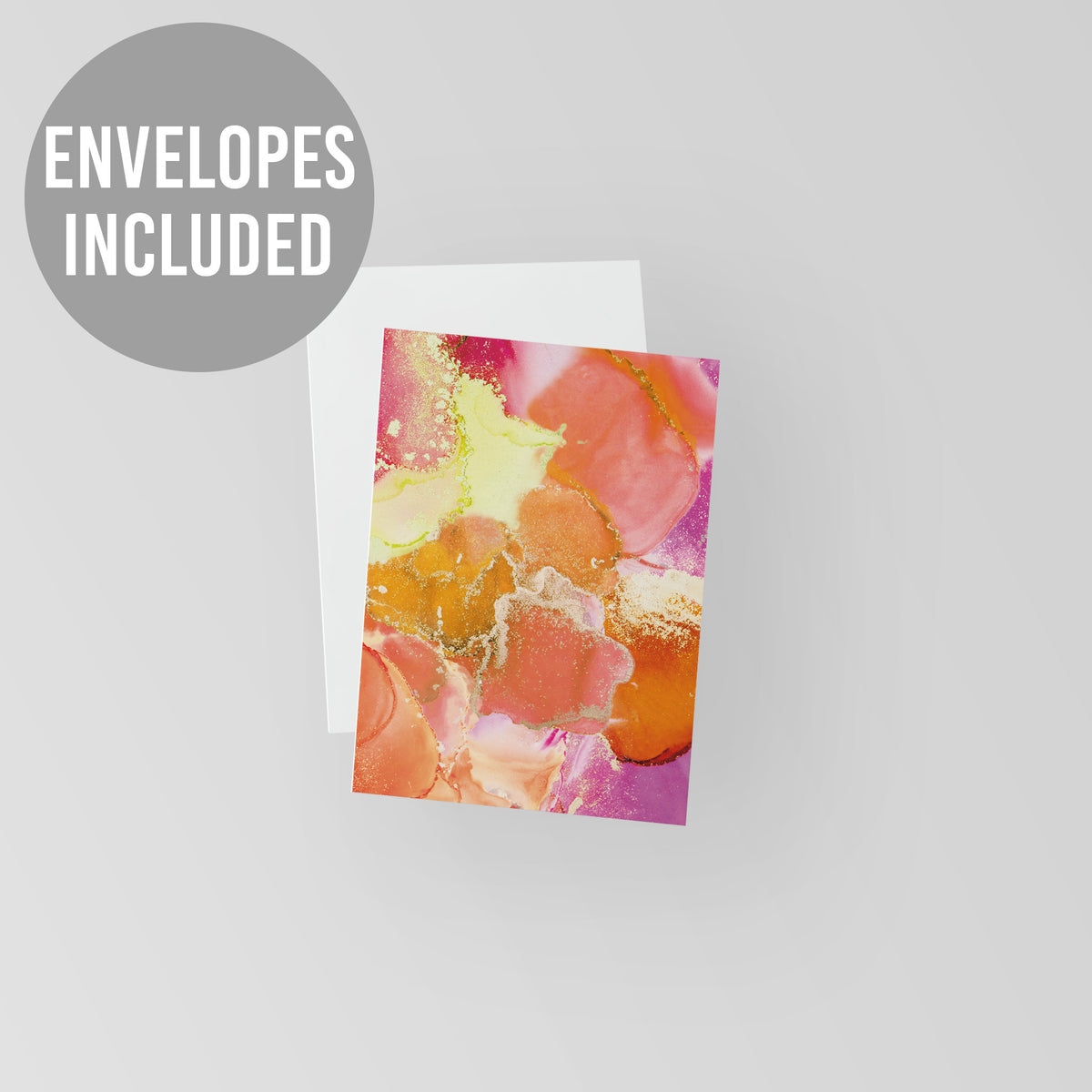 Set of 24 cards with full-bleed abstract marbled artwork and gold-accented color palette.
