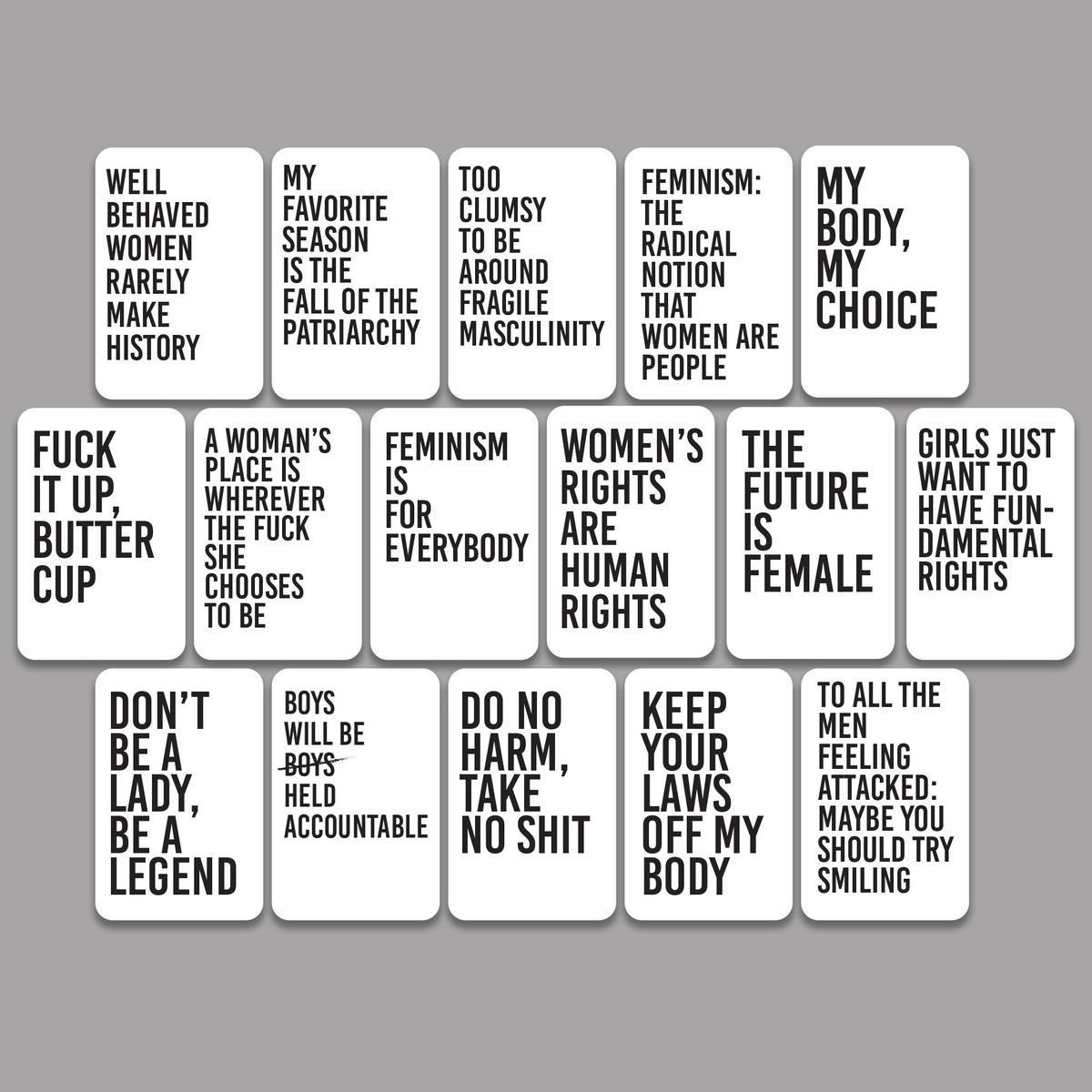 Feminist Affirmation Cards, Deck of 16