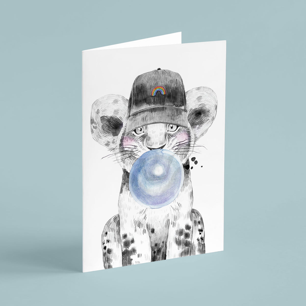 Bubble Gum Baby Animal Greeting Cards, Set of 24