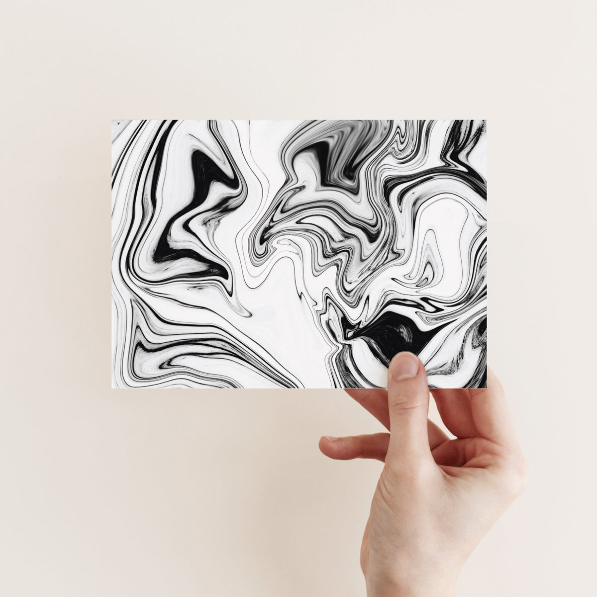 Note cards with edge-to-edge paper marbling patterns in a two-design set of 24.