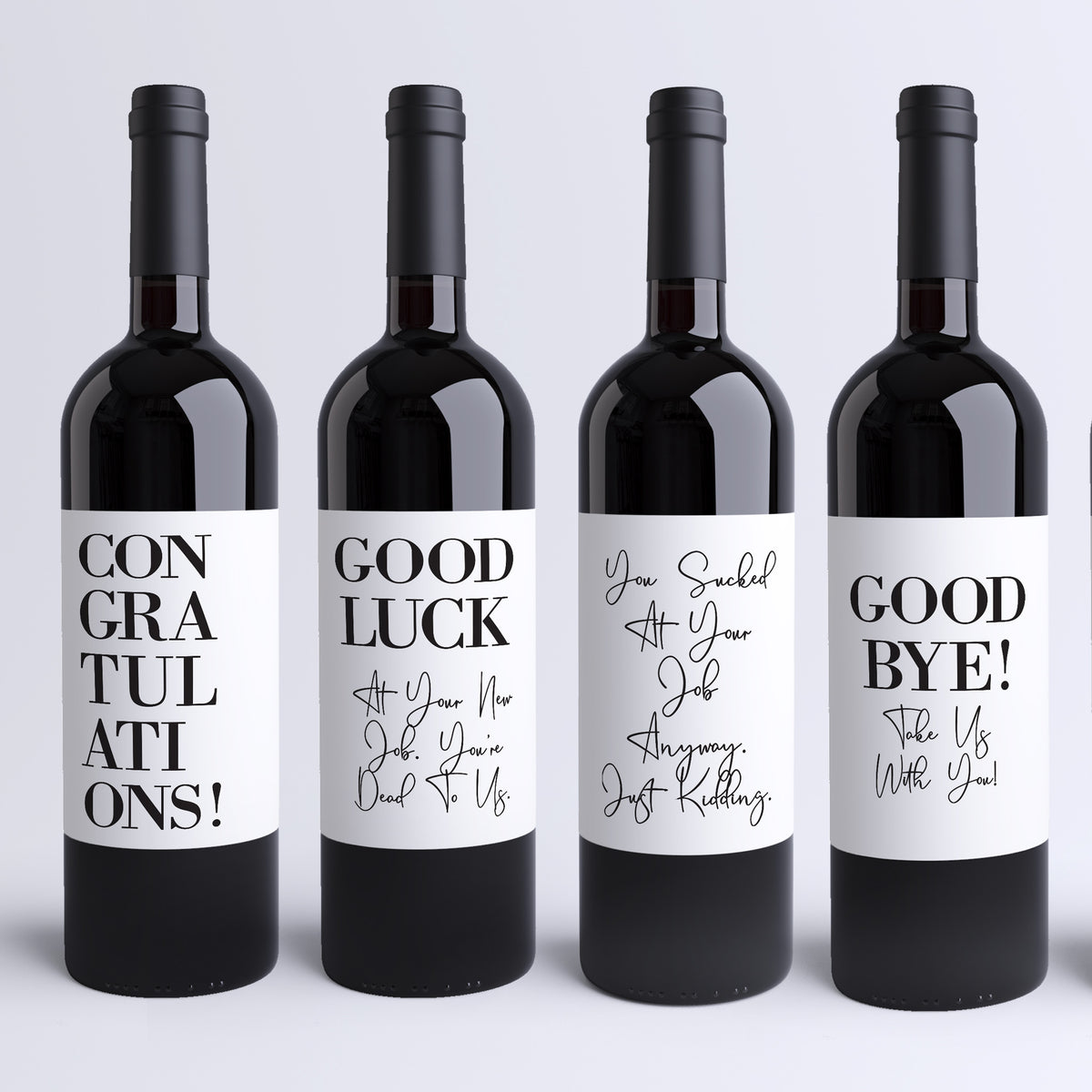 Funny Coworker Wine Labels and Card Stickers, Office Gift Set