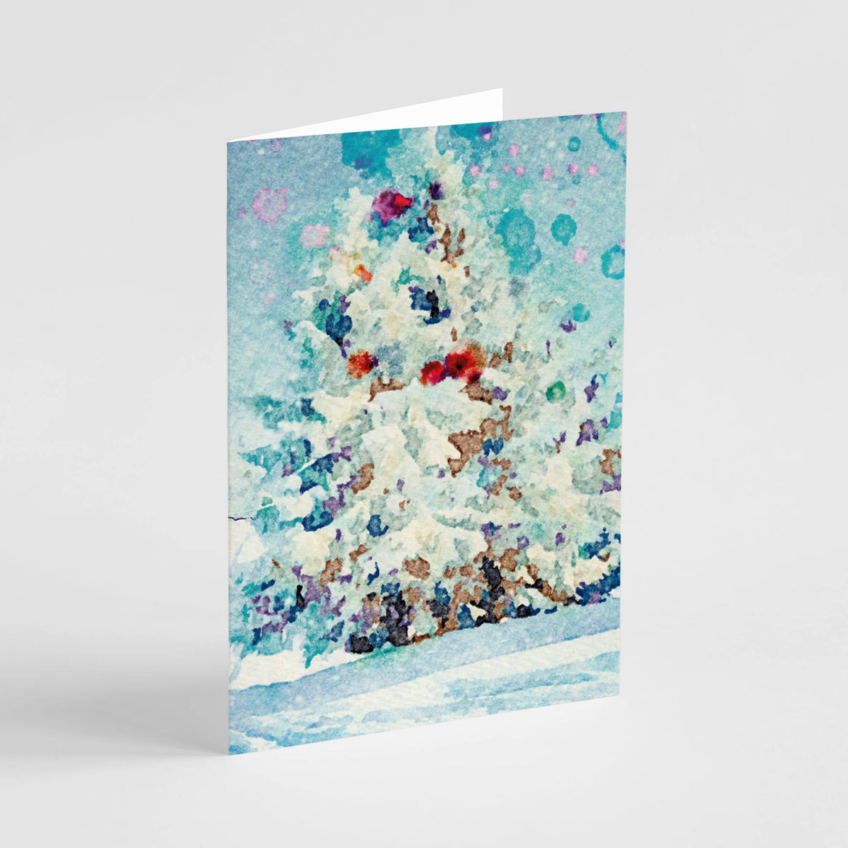 Boxed Christmas card set, 12 watercolor designs repeated twice, nativity and winter themes.
