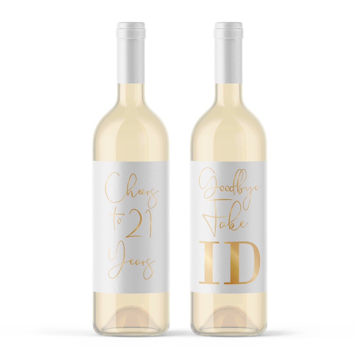 Gold Balloon 21st Birthday Wine Labels, Pack of 4