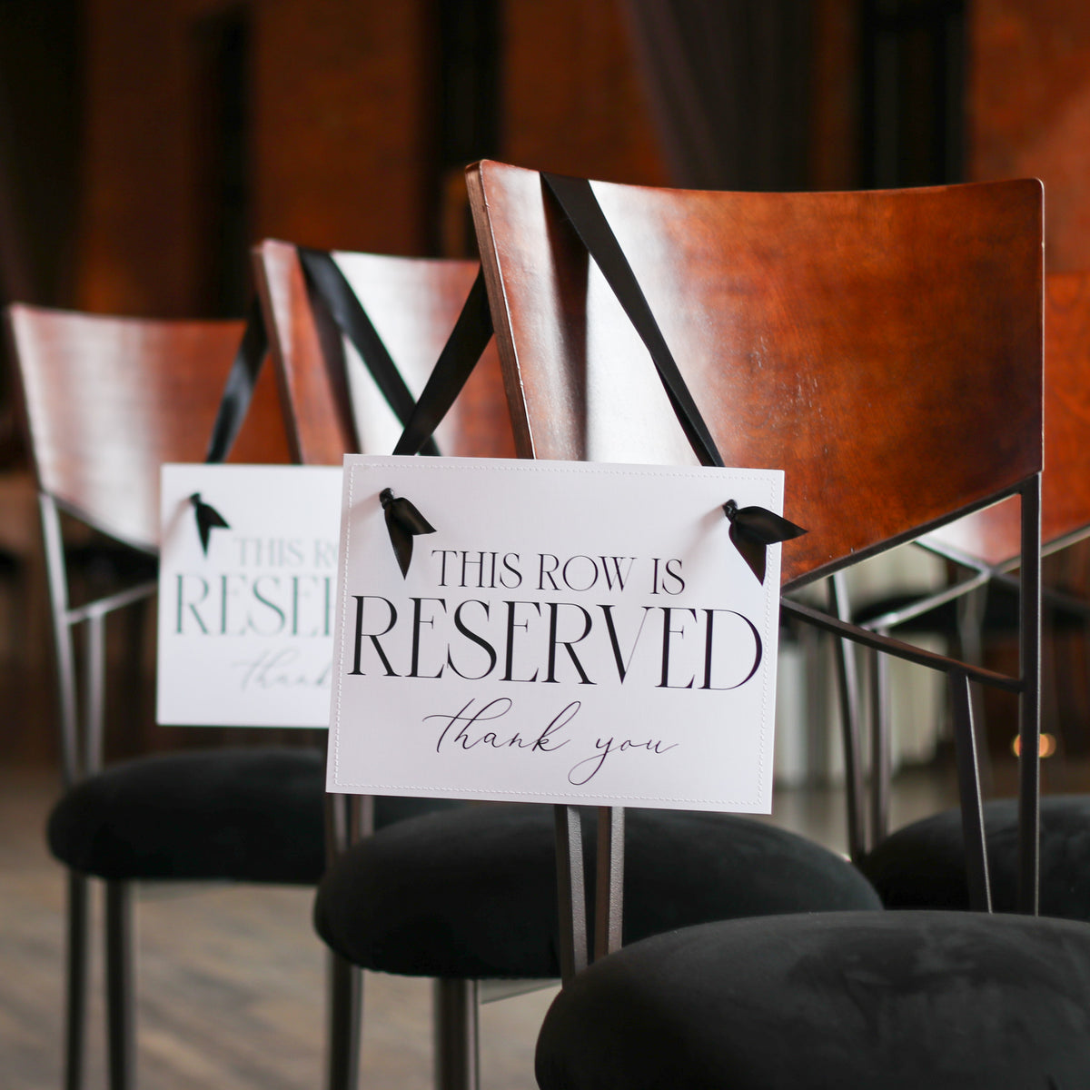 Reserved Row Chair Signs, Set of 2