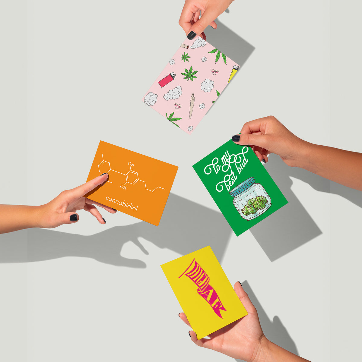 Cannabis Doodles Greeting Cards, Set of 24