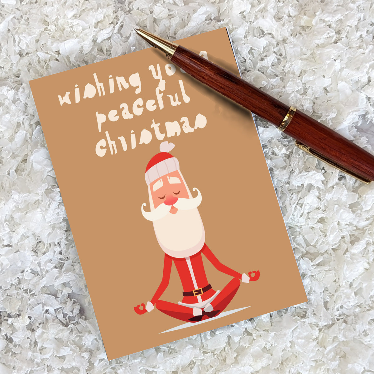 Design Christmas card set with illustrated characters and standalone text in mixed typography styles.