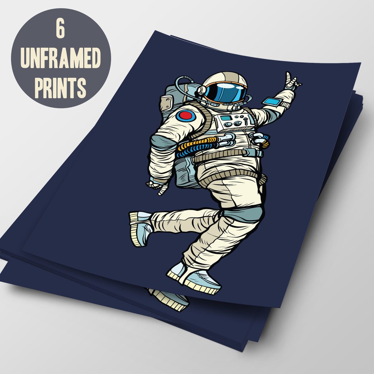Dancing Astronaut Wall Prints, Set of 6