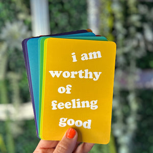 Colorful Affirmation Cards - 20 Positive Mantras in Rainbow Spectrum