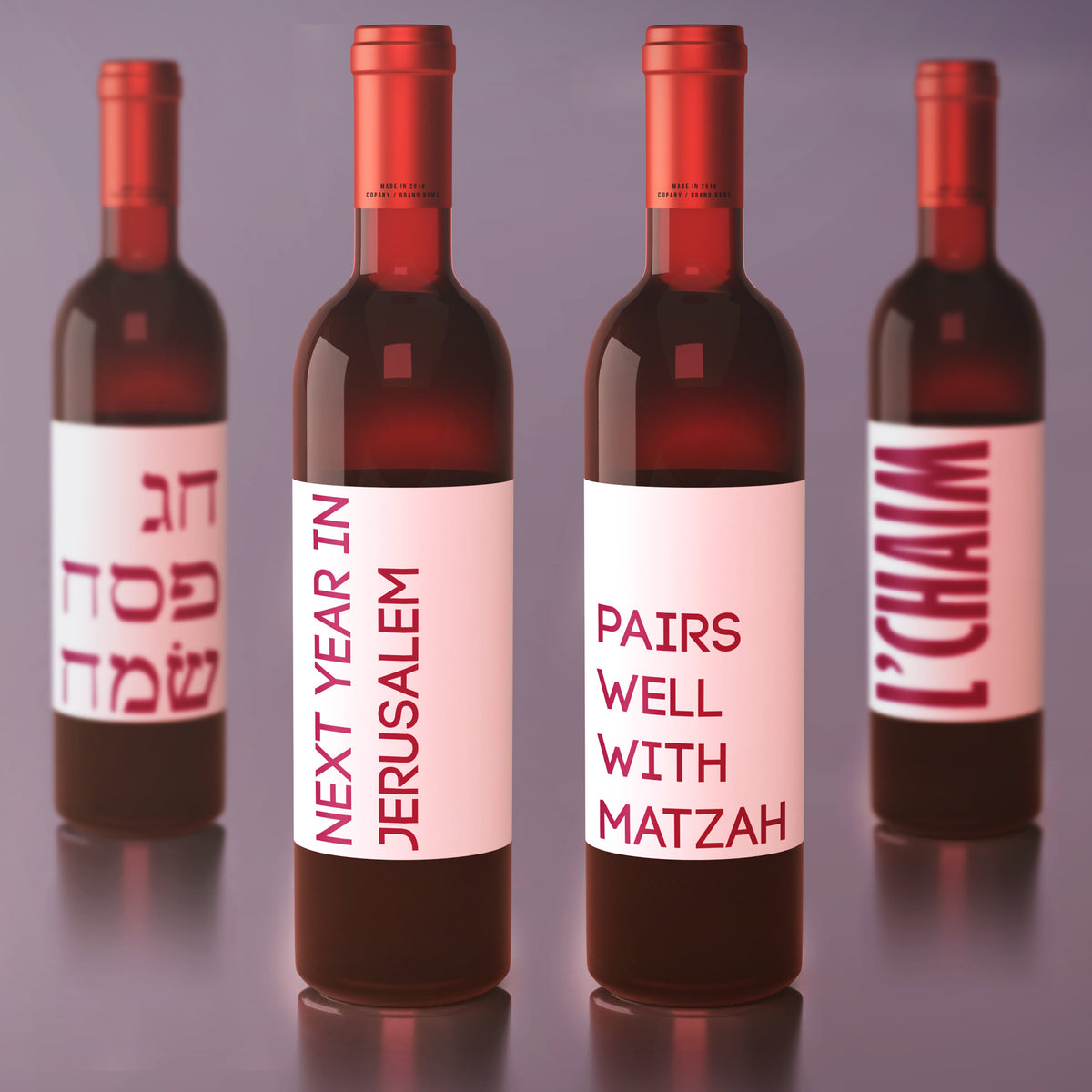 Passover Wine Labels, Pack of 4