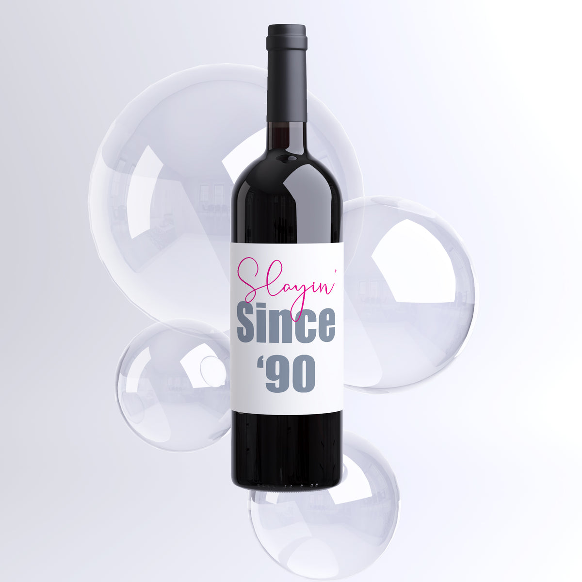 Slayin' Since '89 30th Birthday Wine Labels, Pack of 4