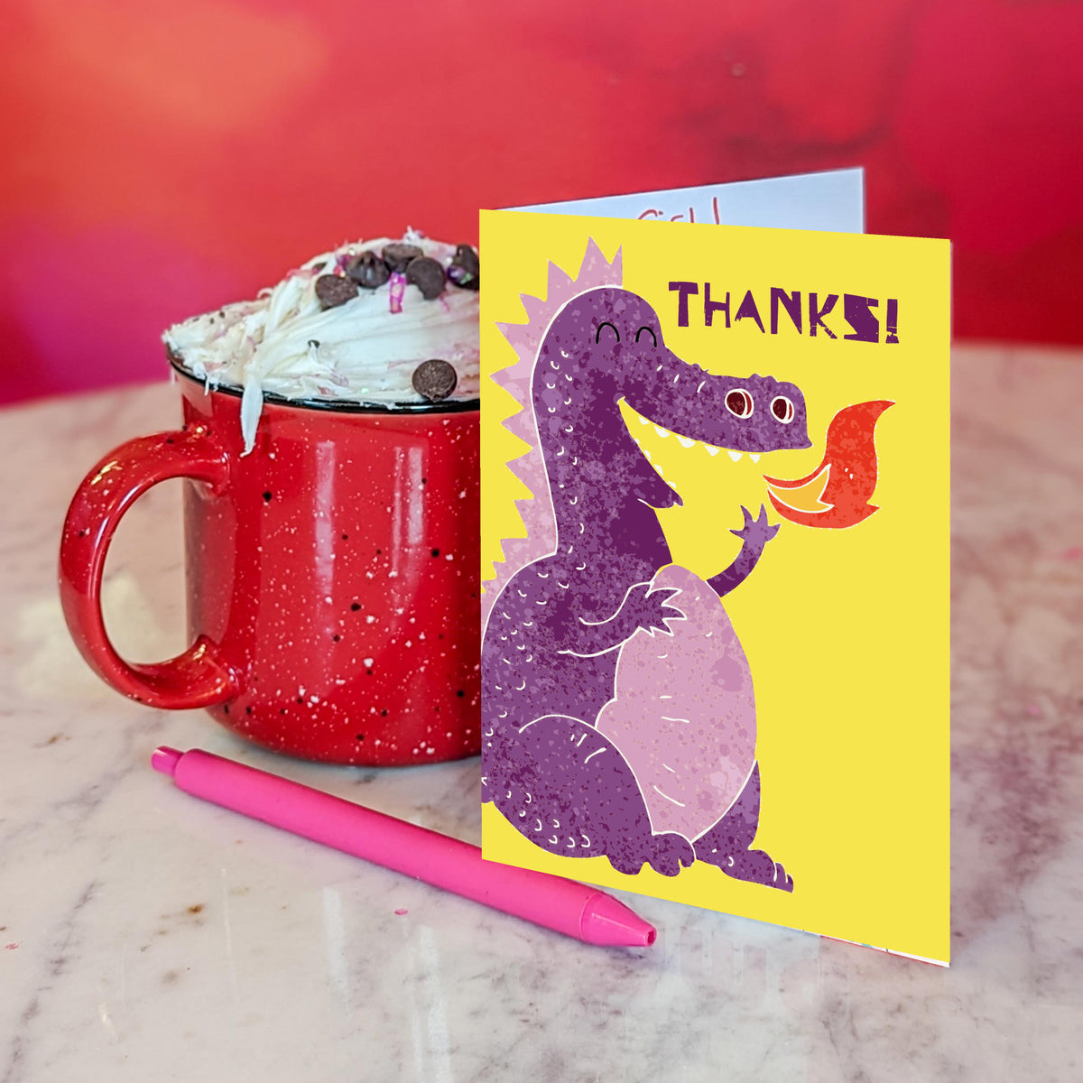 Set of 24 thank-you cards with phrases including "Thanks a bunch," "Thank you so much," and "Thanks," plus one wordless desig