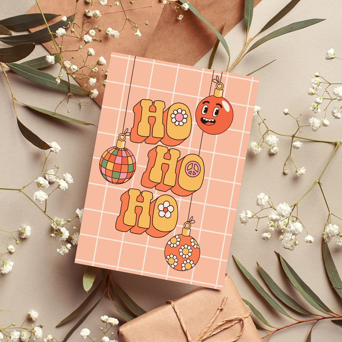 Folded Christmas cards with blank white interiors and a Ritzy Rose logo with "Made With Love In Ohio" on the back.