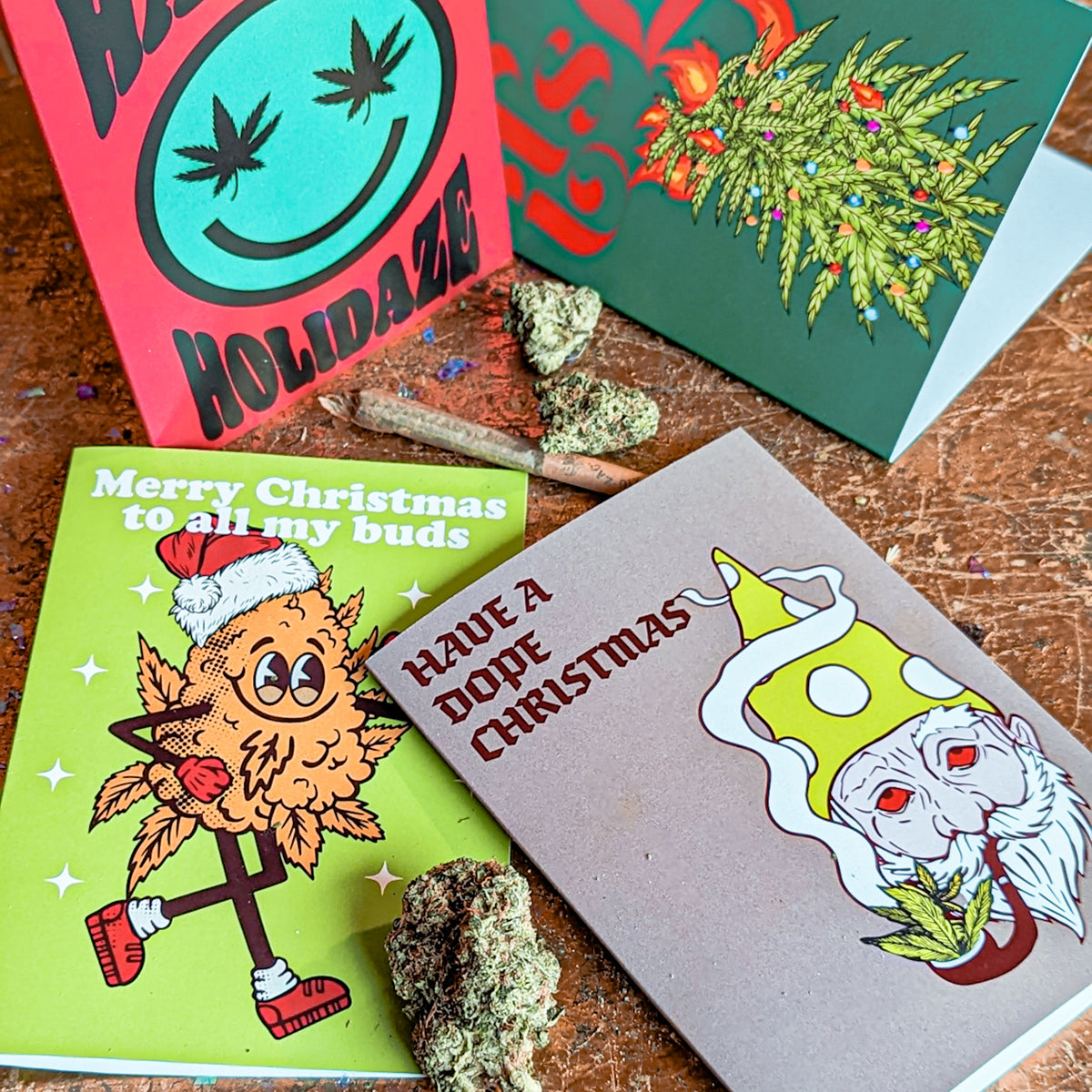 Mixed Holiday Stoner Greeting Cards, Set of 24
