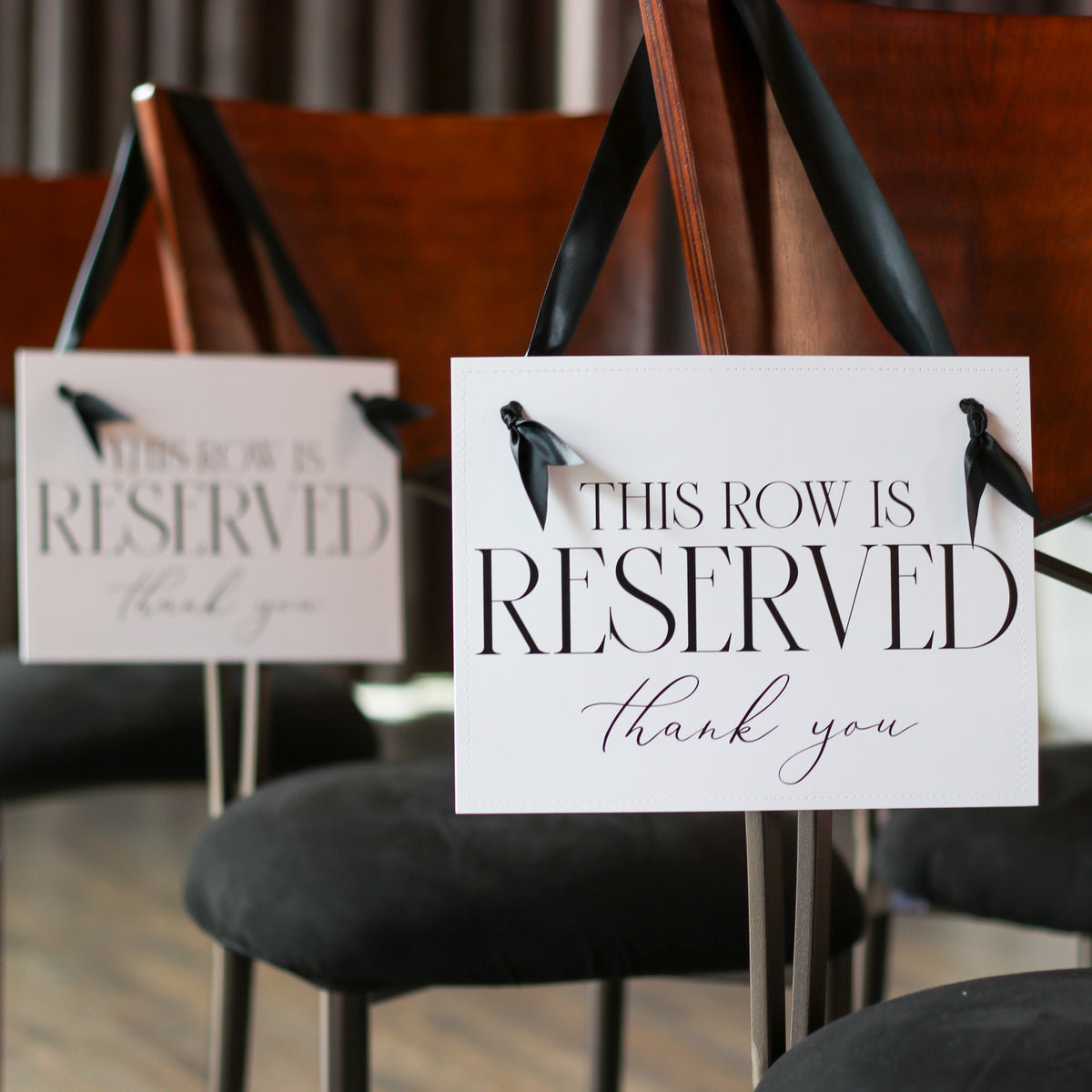 Reserved Row Chair Signs, Set of 2