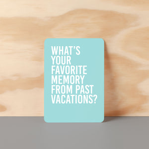 Family Vacation Conversation Cards - Fun Travel Game Prompts